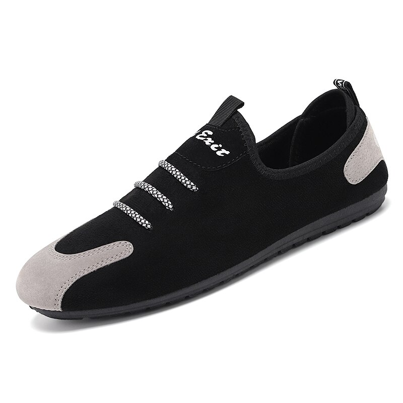 Mocassins de conduite pour hommes, chaussures à la , couleurs mixtes noir et rouge, baskets souples et confortables, mocassins d'été,: Black / 9.5