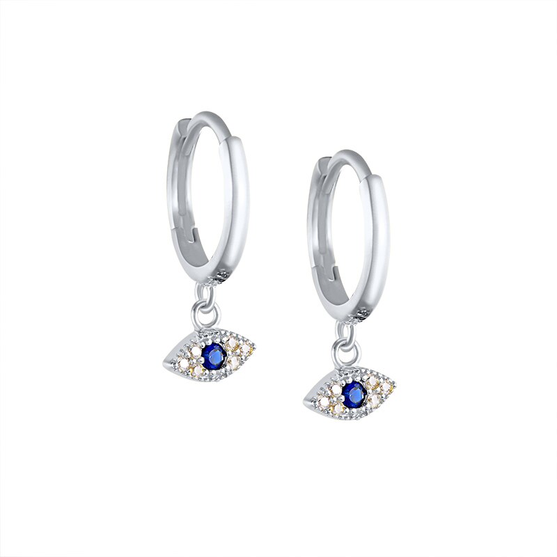 EINDOSER retro Blau Augen Ohrringe Für Frauen 925 Sterling Silber durchbohren Ohrringe Reifen Pendientes Plata Hochzeit Weihnachten Schmuck: 2