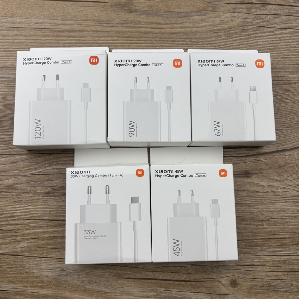 Xiaomi 120W 90W 67W 45W Hypercharge Combo Type-A Turbo Fast Power Wall Charging Adapter for MI 15 14 Ultra 14T 13T Pro 6A Cable