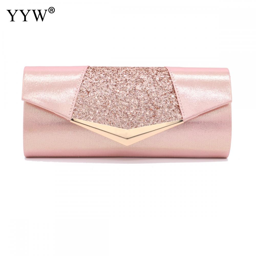 Crystal Sequin Evening Clutch Bags For Women 2022 Party Wedding Clutches Purse Female Pink Silver Wallets Bag Women Prom: pink A