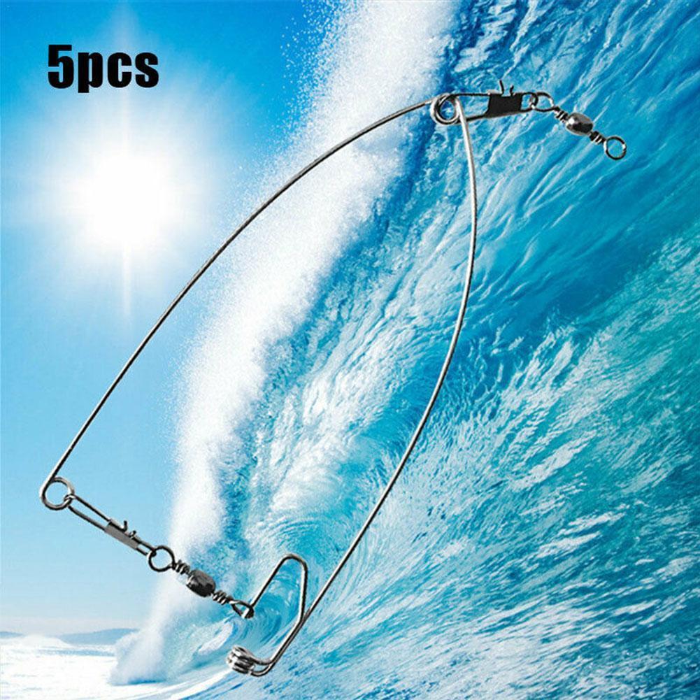 5pcs Automatic Fishing Device Trigger Spring Ejection Fishing Hook Bait Steel Universal Fishing Tackle Fishing Supplie
