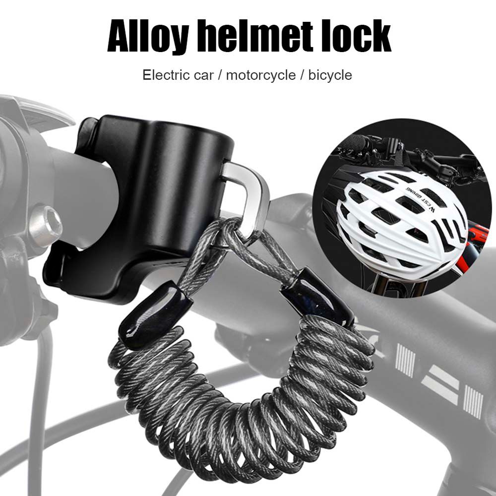 Bicycle Helmet Wire Rope Lock Anti-theft Mountain Bike Cycling Cable Lock Motorcycle Portable Lock Outdoor Bike Rope Padlock