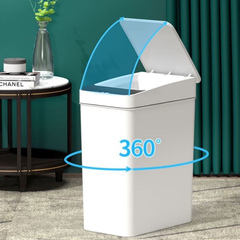 12L Intelligent Trash Can Smart Sensor Dustbin Automatic Rubbish Can USB Waterproof Dustbin Home Induction Garbage Bin Household