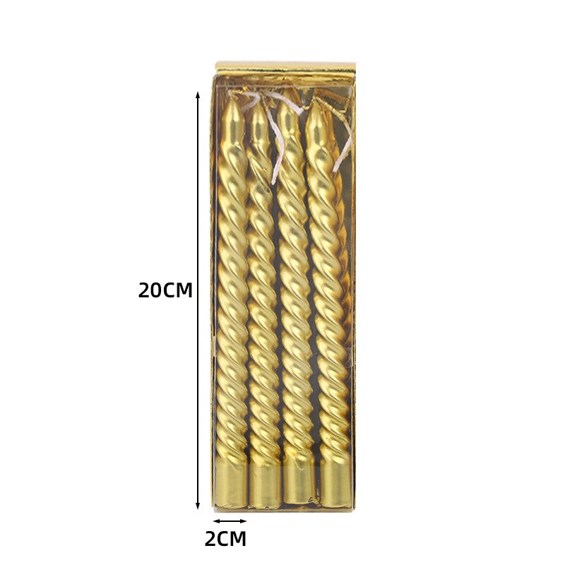 Candelabros chapados en oro para decoración del hogar, paquete de 2 candelabros de 18cm/7 pulgadas para velas cónicas de sabbat, para mesa de comedor: Candles Gold 4pcs