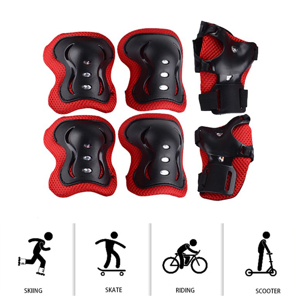 Kids Scooter Roller Ski Skate Protection Kit Skating Knee Pads Wrist Elbow Pads for 5-10 years old children