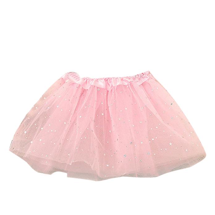Baby Kids Skirt Girls Princess Stars Glitter Dance Tutu Skirt Sequins Party Dance Ballet Tutu Skirts Children Chiffon: Pink 