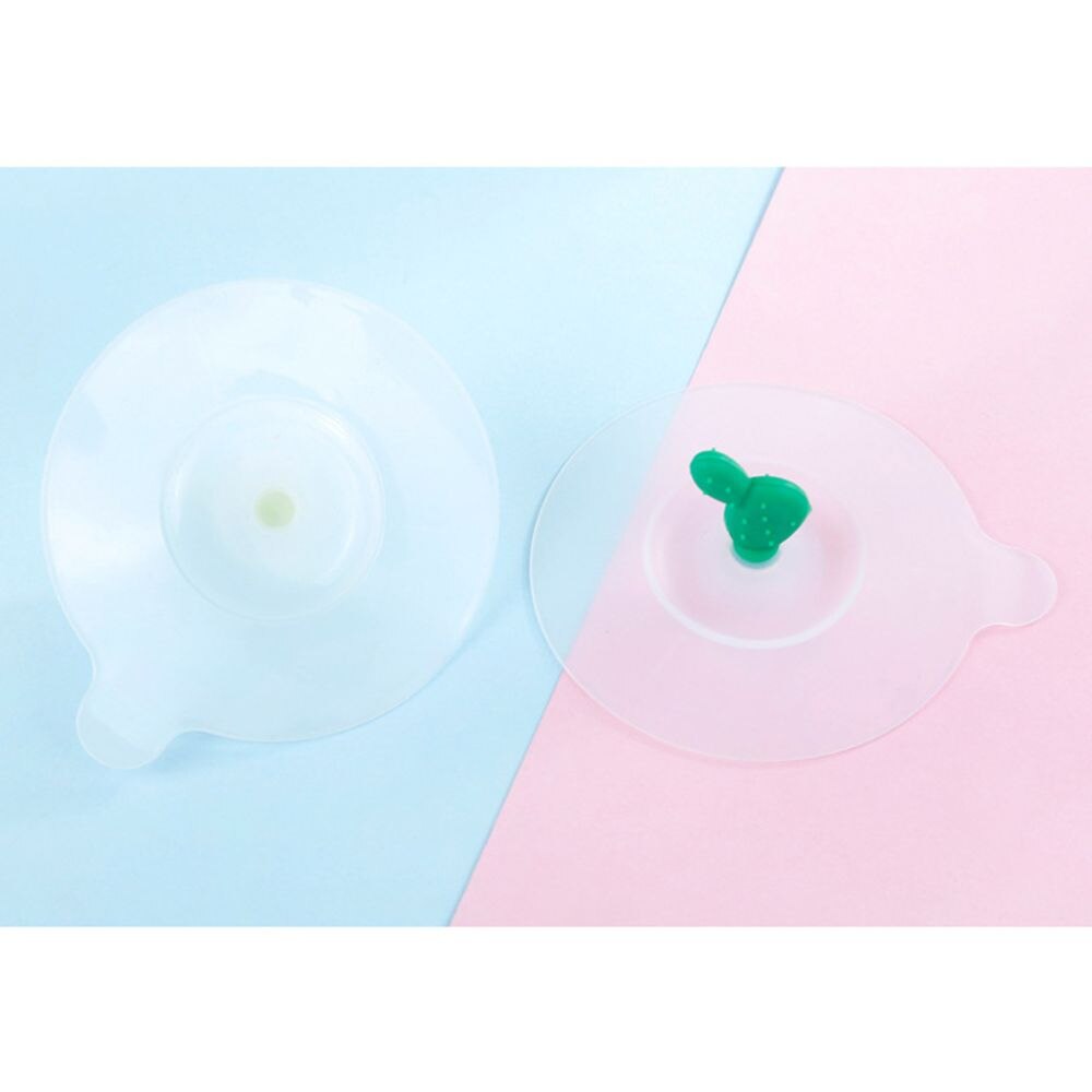 Śliczne ze wzorem kaktusa silikonowa pokrywka na kubek mocne uszczelnienie pyłoszczelny szczelny kubek pokrywa wysokiej marka jakości nowe mody kubek robić herbaty pokrywka: C