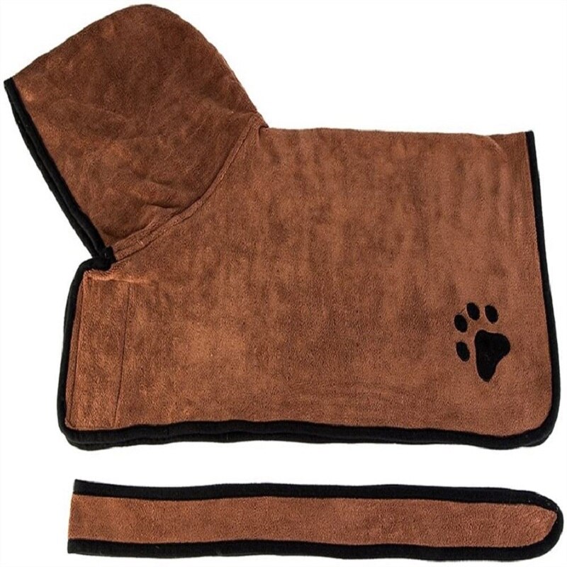 Pet Towel Dog Bathrobe Super Absorbent Pet Drying Towel XS-XL Small Medium And Large Dogs Microfiber Pet Bath Towel Pet Supplies: brown / XS