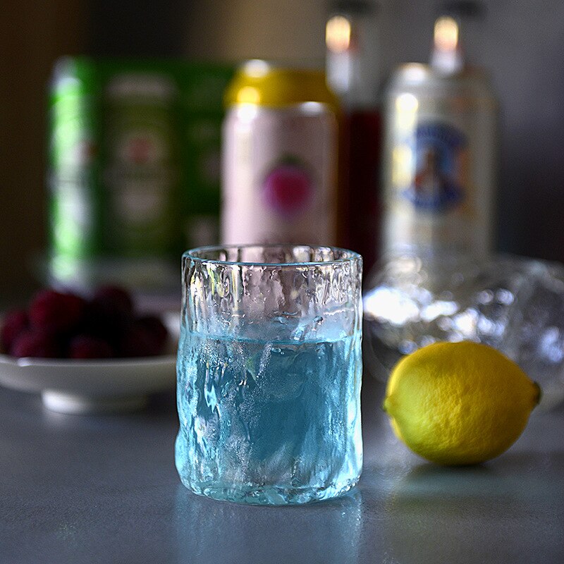Nordisk stil högt borosilikatglas japanskt värmebeständigt glasbarkmönstermugg ölglas juicekopp whiskyglas 3 st/lot