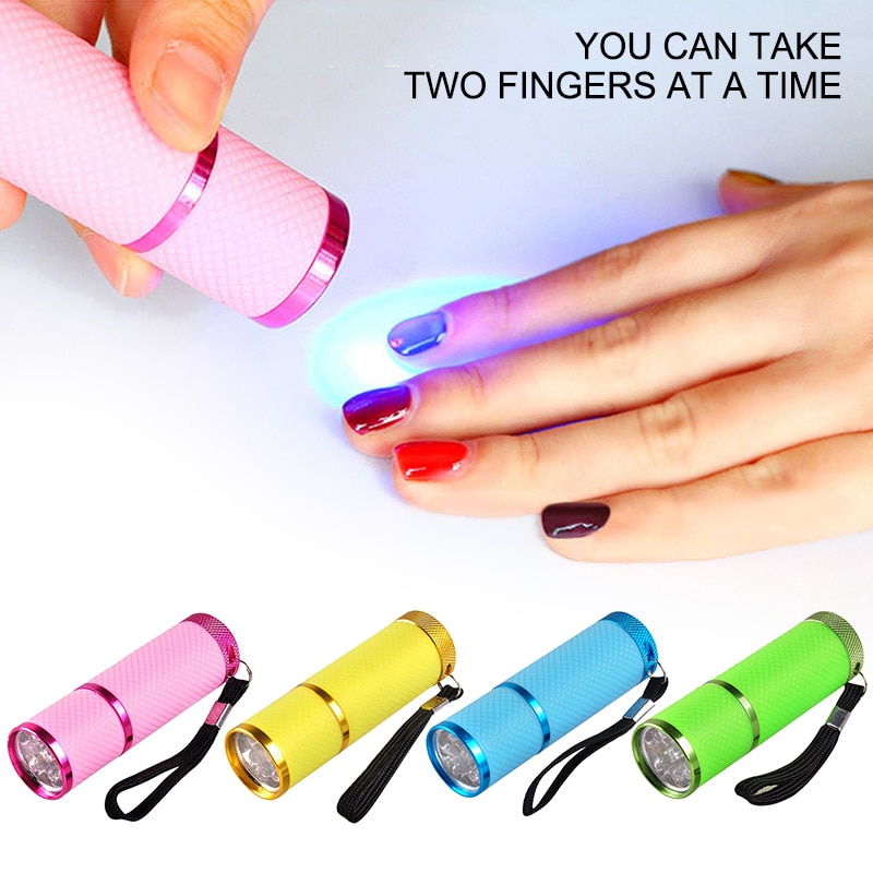 4 farver bærbar led lampe neglelys til uv lys neglelak tørretumbler mini lommelygte fakkel til neglelak manicure værktøjer
