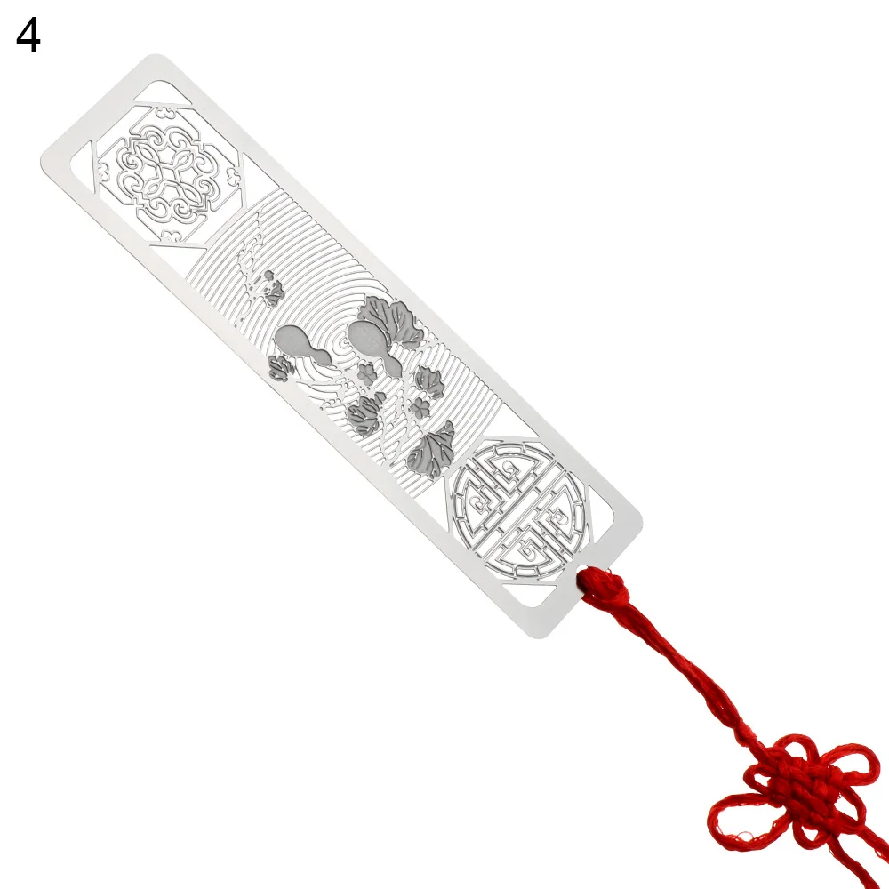 Metal Hollow Bookmarks Chinese Style Red Knot Book Clip Stainless Steel Pagination Mark Calligraphy Painting Kids: Blue