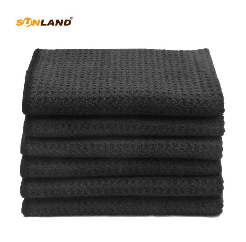 Sinland Home Microfiber Waffle Weave Cloth Hair Drying Towels Kitchen Hand Face Towels Washcloth 16InX24In 3/6 Pieces: 6 pieces