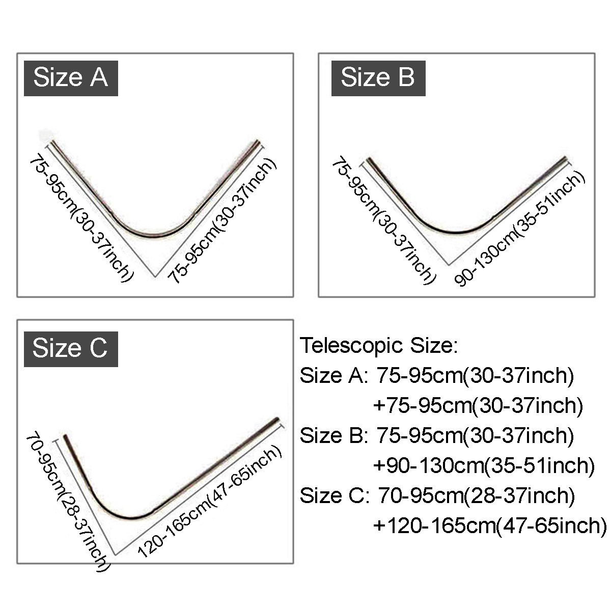 Uitschuifbare Hoek Douche Gordijn Staaf Met 12 Metalen Haken Pole Zwart Rvs Rail Rod Bar Bad Deur Hardware Zware geladen