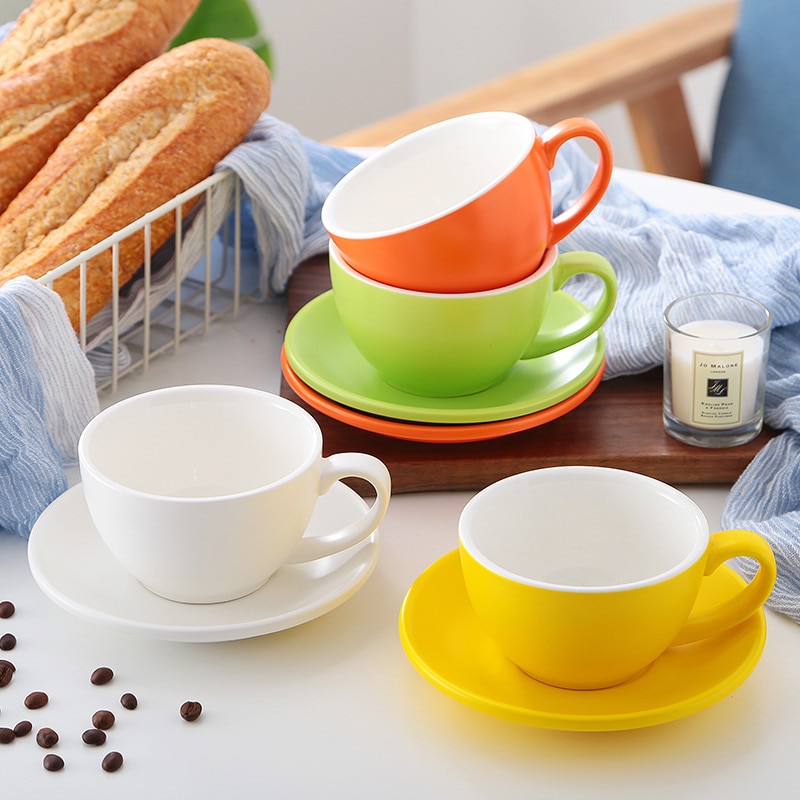 Mhv 1 Pcs 300 Ml, Prachtige Keramische Koffie Beker En Lepel Set, , grote Capaciteit Cup, Europese