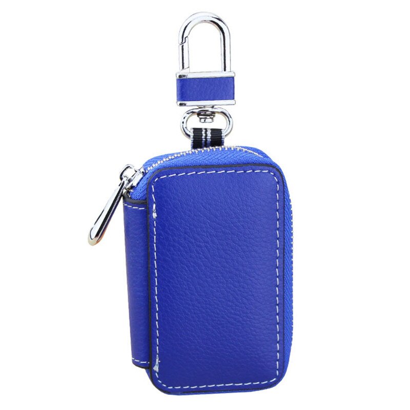 SOUTH oie unisexe en cuir clé portefeuille hommes voiture porte-clés clés organisateur dame gouvernante porte-clés couvre clé étui pochette: Blue