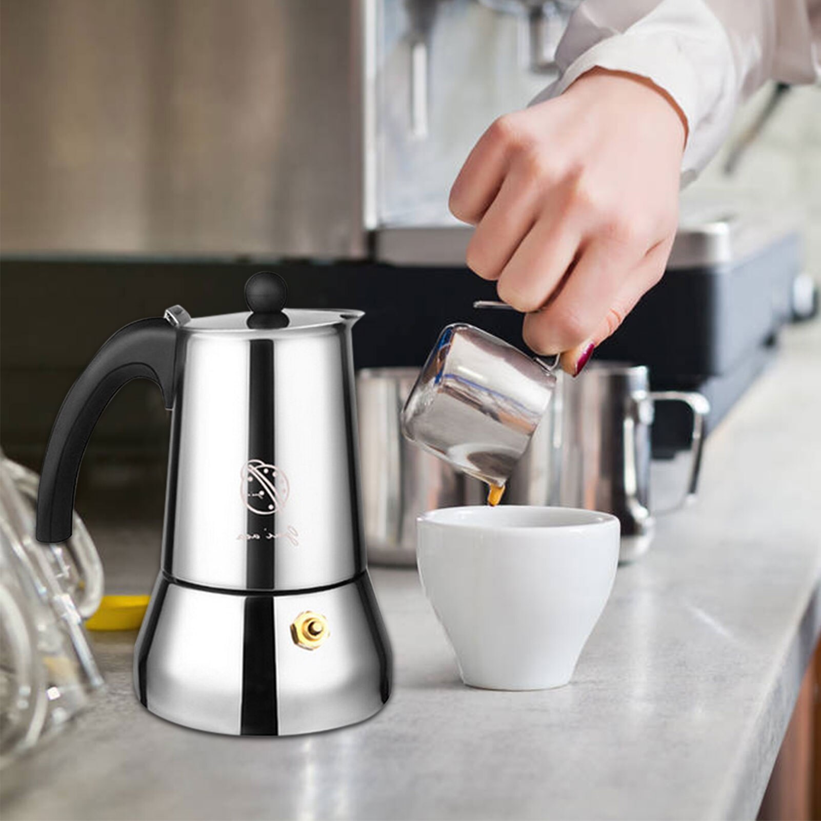 200/300Ml Rvs Koffiezetapparaat Percolator Pot Aluminium Koffie Machine