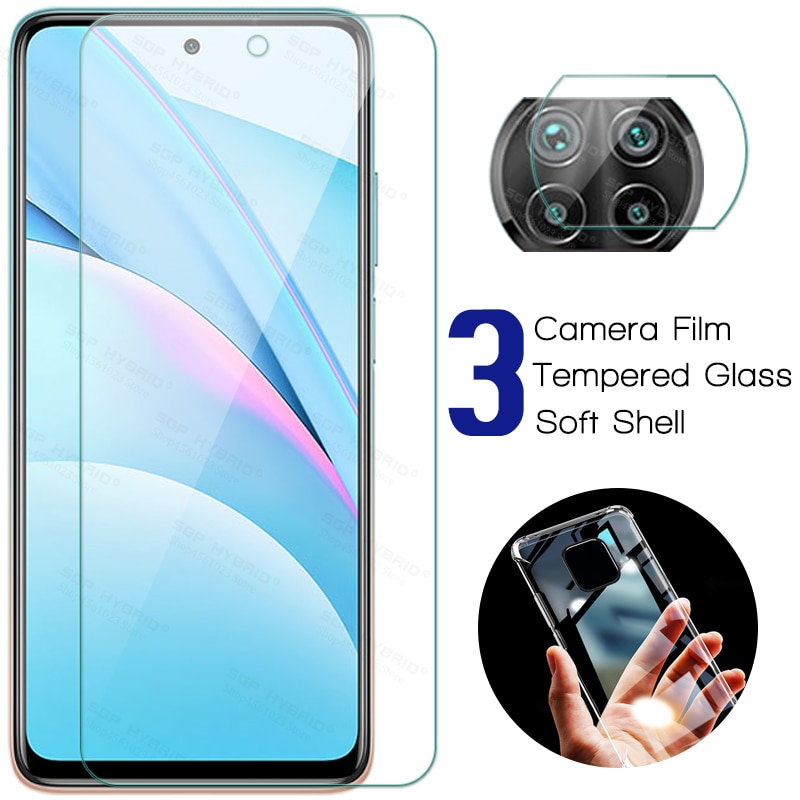 3-in-1 Tempered Glass On Mi 10t Pro Lite Camera Film Soft Case For Xiaomi 10 t mi10t Pro Lite Screen Protector Shell Cover 6.67'