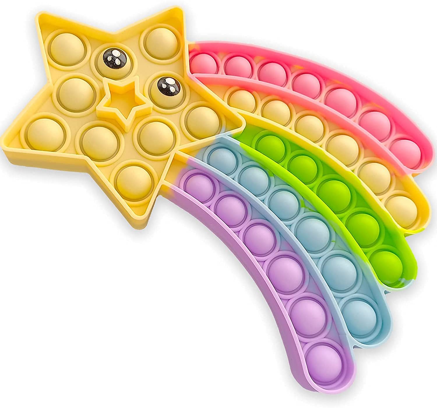 Push Popper Speelgoed Peuters Squeeze Ster Siliconen Speelgoed Duurzaam Squishy Verlicht Angst Games Voor Autisme Anti-Stress Squeeze Bubble