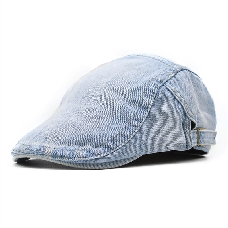Berretti in denim regolabili cappelli uomo donna jeans unisex berretti cappello da strillone cappelli autunnali primaverili cappellino con visiera cappellini casuale: blu