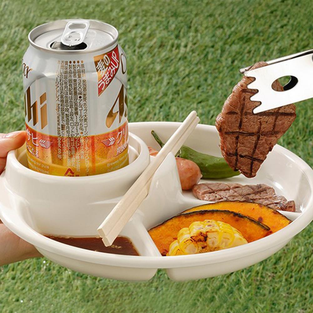 Breakfast Plate Divided Portable Barbecue Picnic Tray Dinner Tray Lunch Container Food Plate for School Canteen Lunch Box