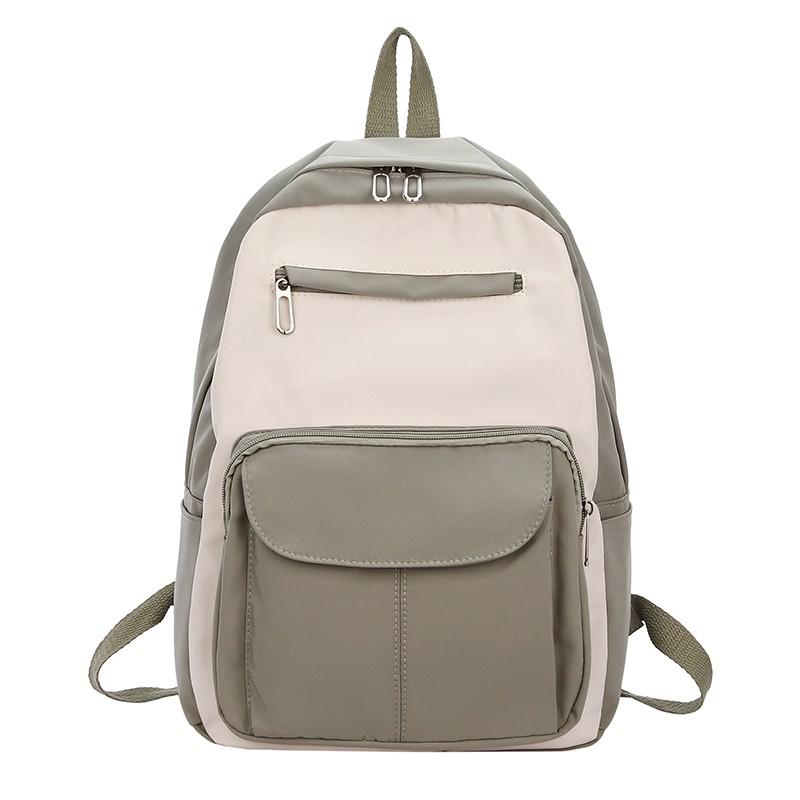 Damenrucksack aus Nylon in unifarben, großes fassungsvermöGen, wasserdicht, Ideal für reisen und als schultasche für Teenager-mädchen.: Grün