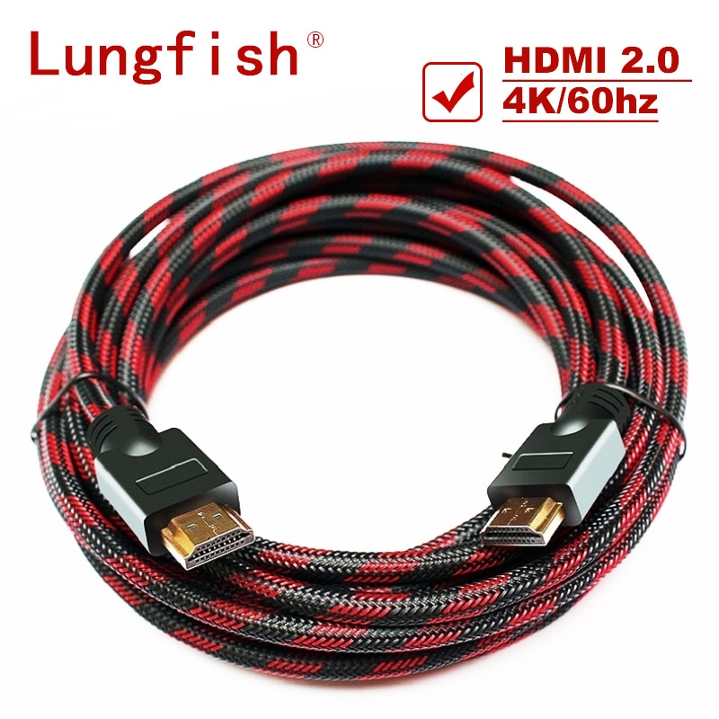 Lungfish HDMI Cable 2.0 4K/60Hz Gold Plated Plug HDMI to HDMI 1m 2m 3m 5m 10m 15m 20m for HDTV Laptop PS3/4 Computer cable hdmi