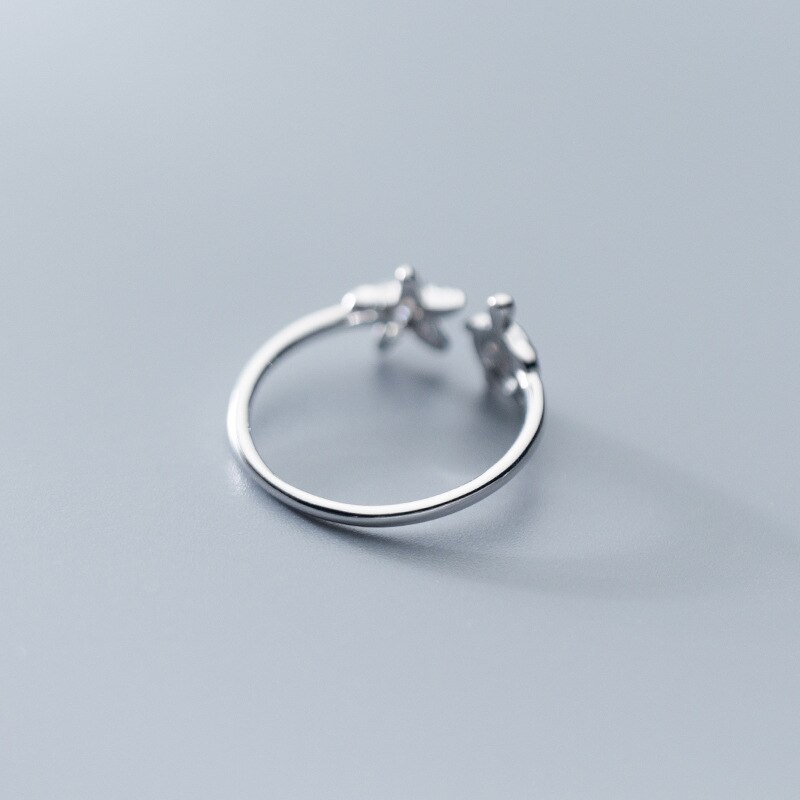 MloveAcc authentique 925 argent Sterling étoile de mer et tortue taille ouverte bagues pour femmes bijoux en argent Sterling