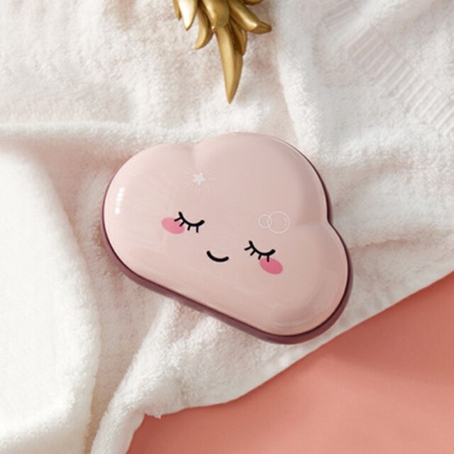 Boîte à savon en forme de nuage, porte-savon de voyage Portable, étui de protection pour douche, accessoires de salle de bains: Pink