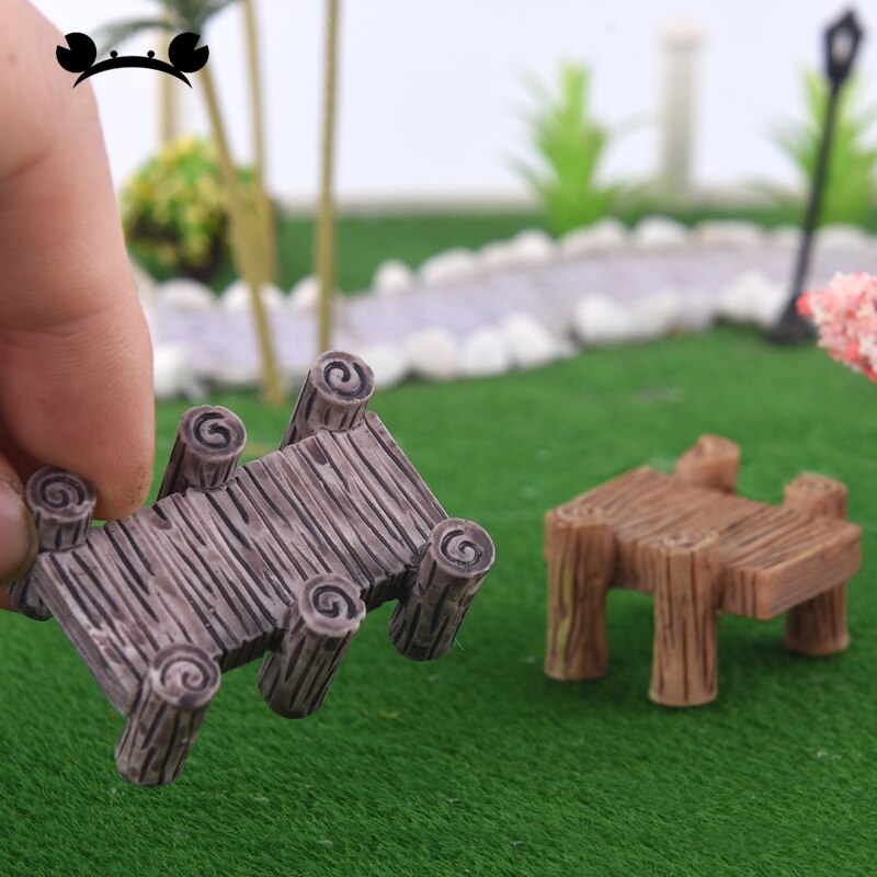 5 pc Baumstumpf Brücke Modell Mini Harz Gebühr Garten Miniaturen DIY Puppe Haus Terrarium Sukkulenten Mikro Landschaft Dekoration