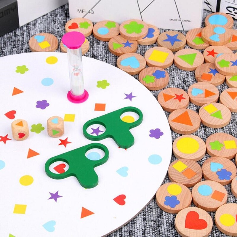 Children's Educational Toys Interactive Table Games Shape Matching Memory Training Toys Suitable for Over 3 Years Old