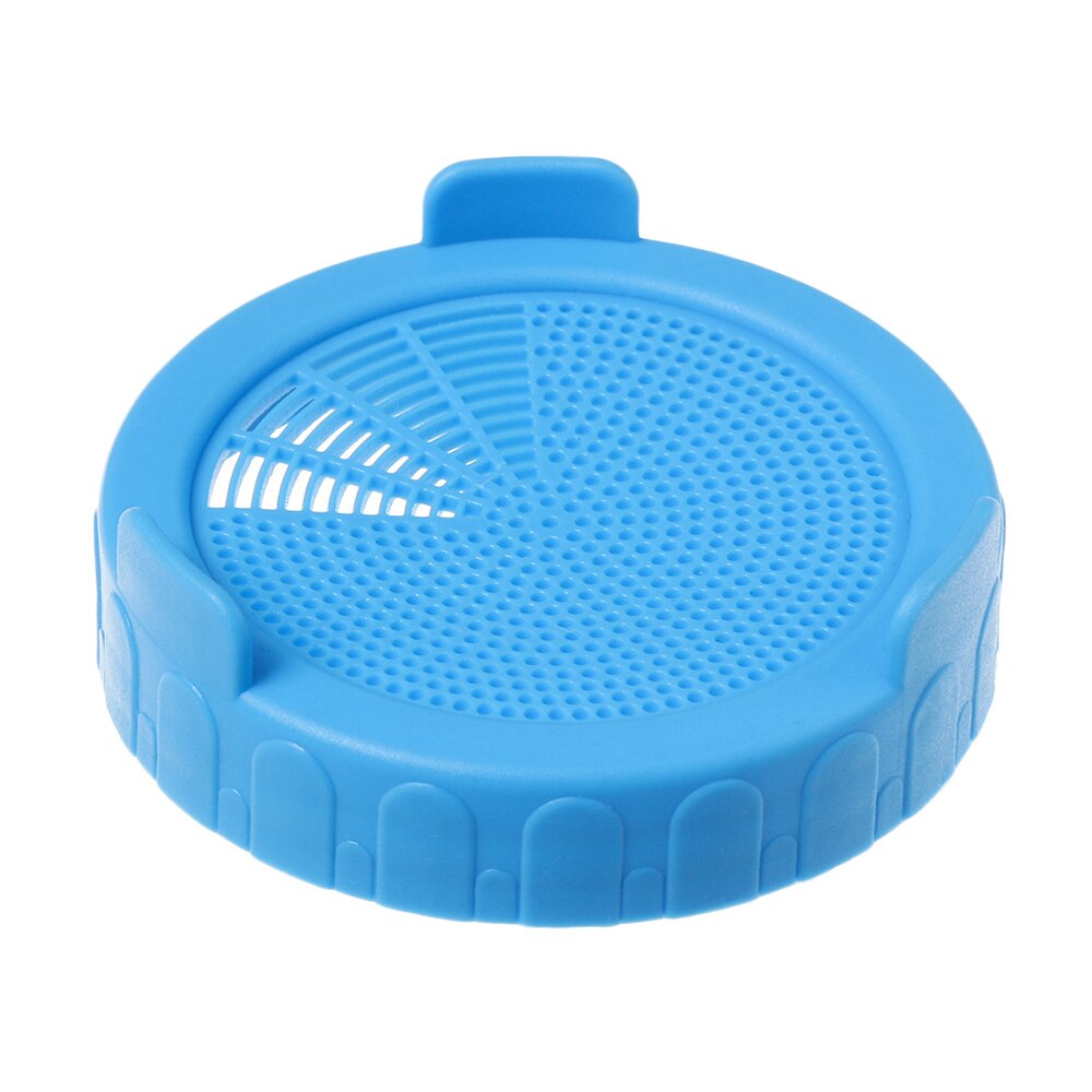1PC Sprouting Lid For 86mm Mason Jar Food Grade Mesh Sprout Cover Kit Seed Crop Germination Vegetable Plastic Sealing Ring Lid: Blue