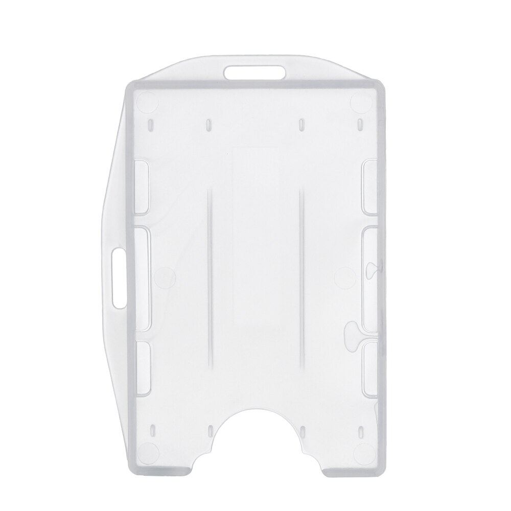 Portable Multi-use Hard Badge Work ID Card Holder Protector Cover Case Double Sided ID Card Transparent White Box Card Sleeve: Clear