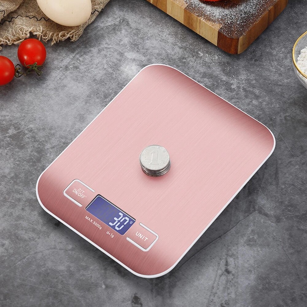 Báscula Digital de cocina para el hogar, balanza electrónica de acero inoxidable, herramientas de medición de peso g/kg/lb/oz/ml