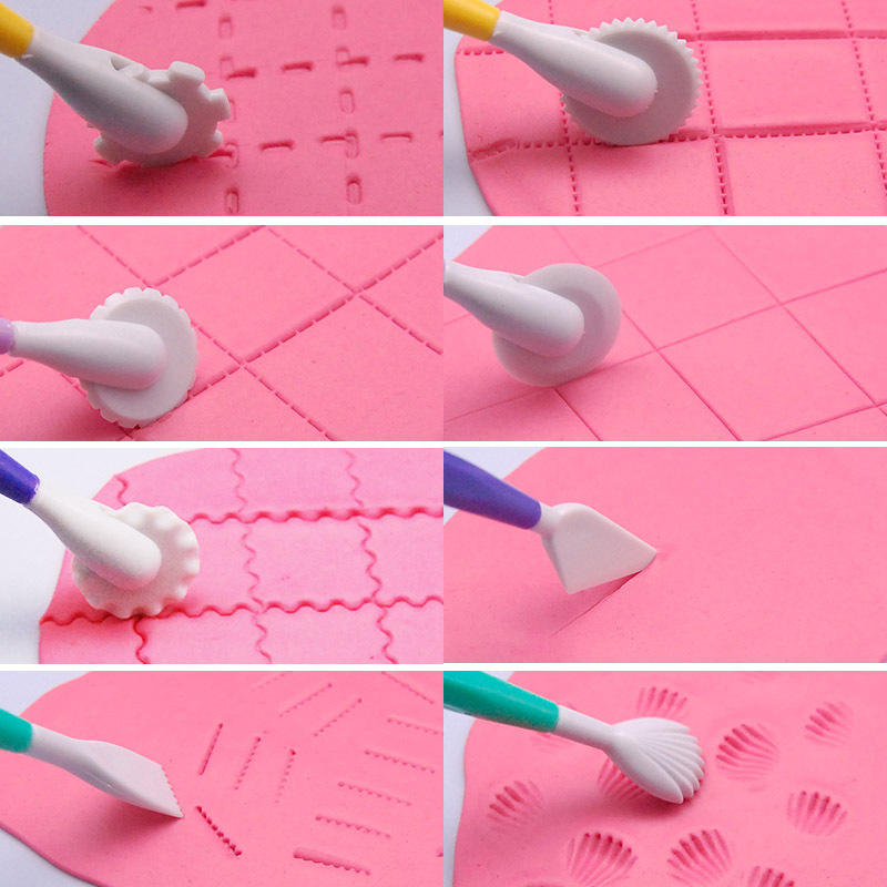4 stks/set Fondant Taart Decoreren Sugarcraft Maken Wiel Embosser Cookie Cutter Tool Set