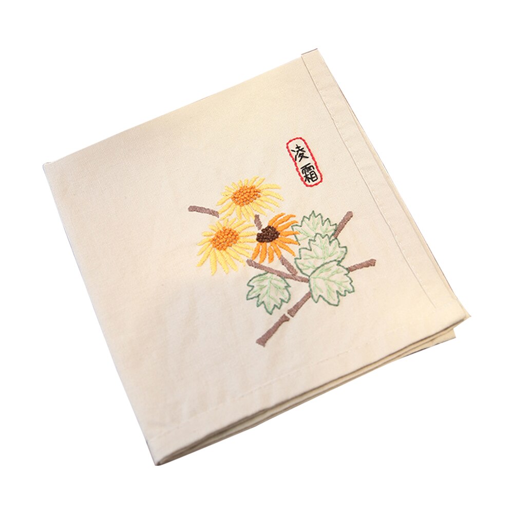 Handkerchief Flowers Plants Pattern Needlework Crafts Stamped Embroidery Sets DIY Retro Package Flowers Accessories: D