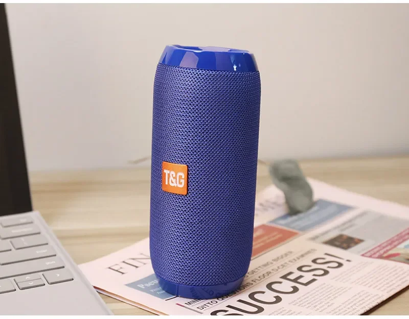 Vattentät bärbar bluetooth-kompatibel högtalare trådlös kolumnhögtalare subwoofer musikcentersystem högtalare aux fm-radio: Blå