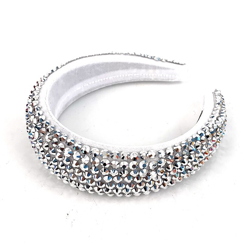 Headwear barroco bandana simulação cheia diamante bandana borda larga strass acessórios para o cabelo: 4 baiyin