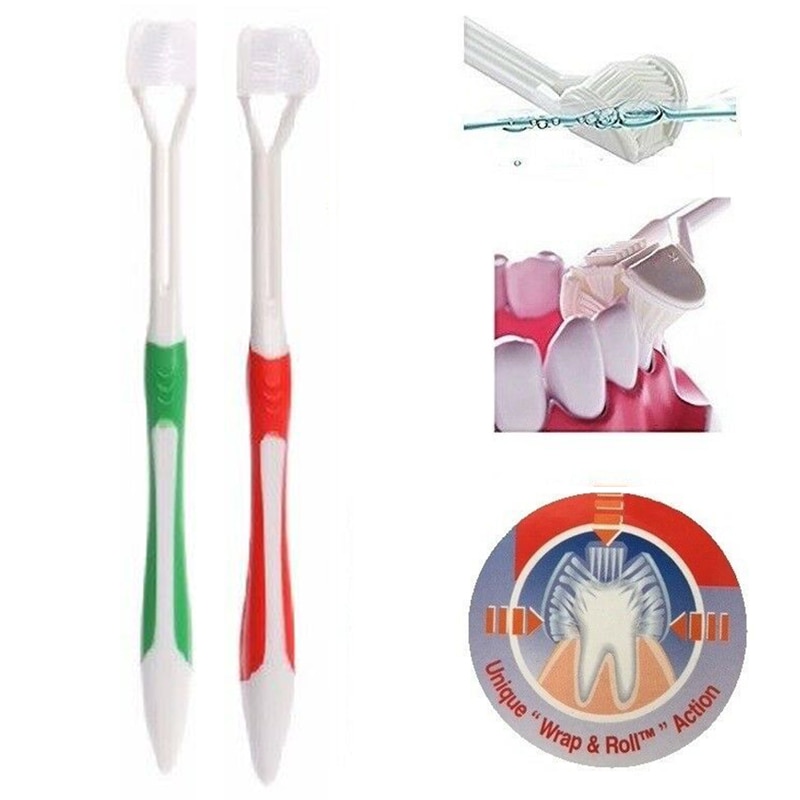 Toothbrush Child's Triple 3 Sided Head Toothbrush Pratical Durable For Special Autism Overly Sensitive Child
