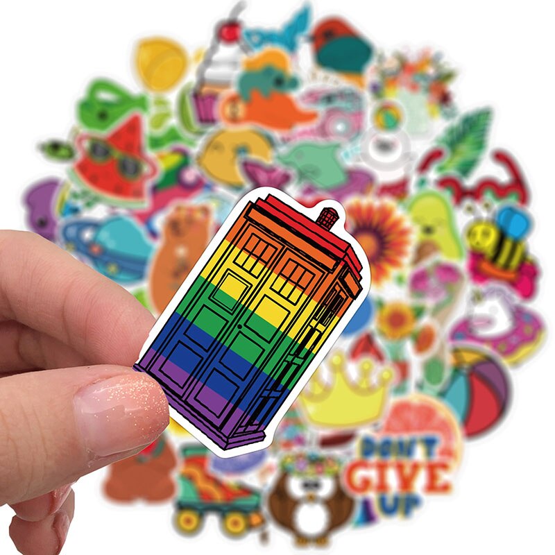 50PCS Colorful Stickers Pack For Hydro Flask Water Bottle Vinyl Decal DIY Laptop Phone Cute Trendy Aesthetic Teen Girls Sticker