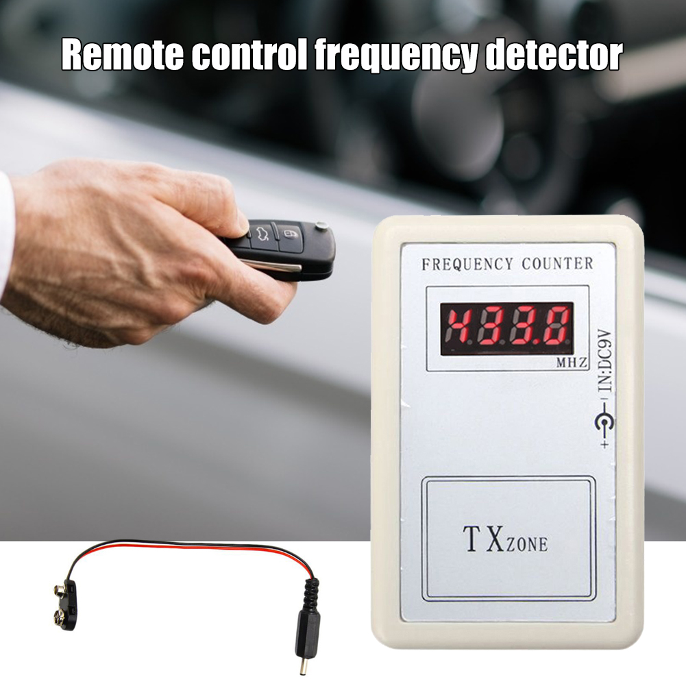 Medidor de frecuencia inalámbrico con Control remoto manual, probador de contador de 250-450MHZ para coche, Detector de cimómetro remoto automático, Cable de alimentación