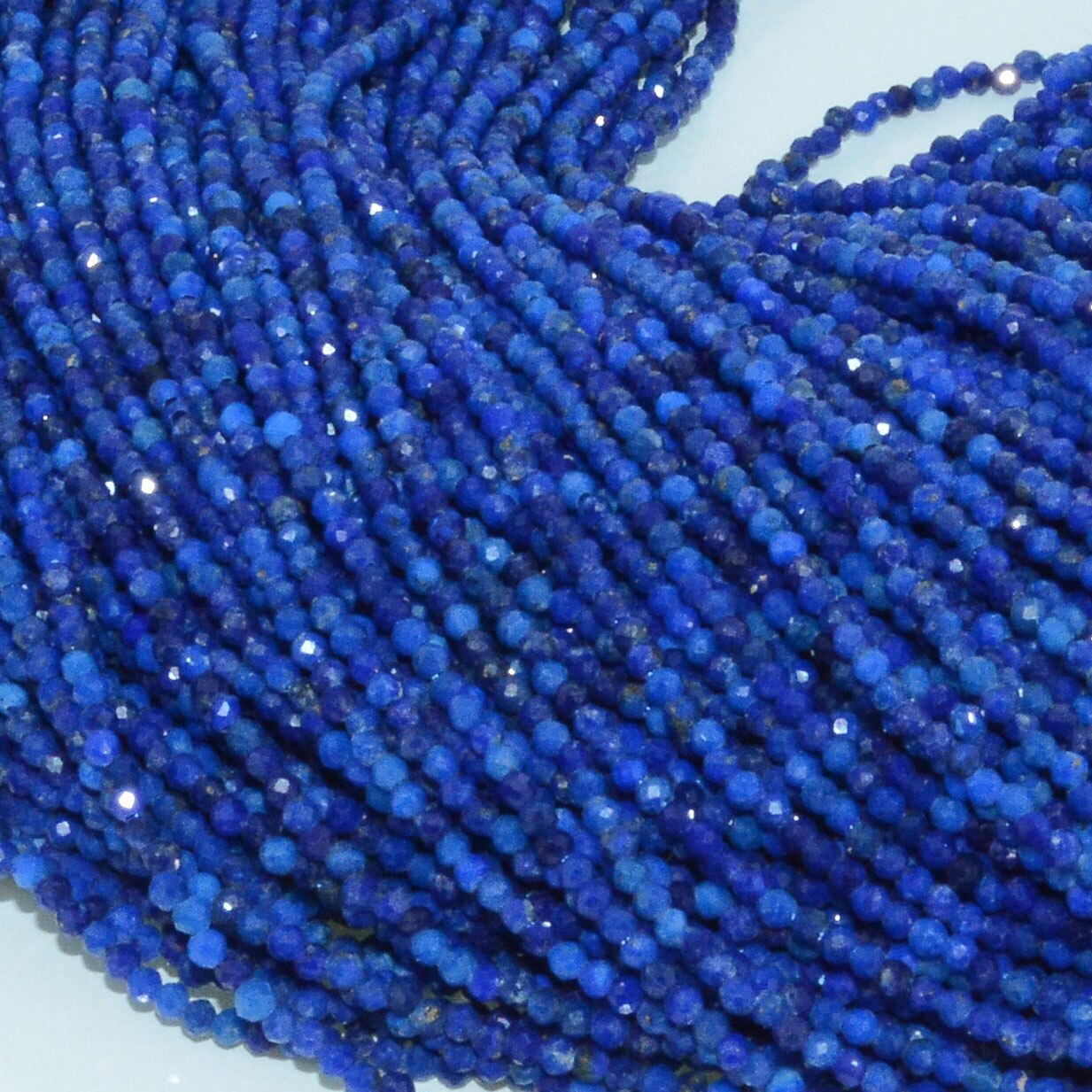 Natural Lapis Lazuli Faceted Round Beads 2mm