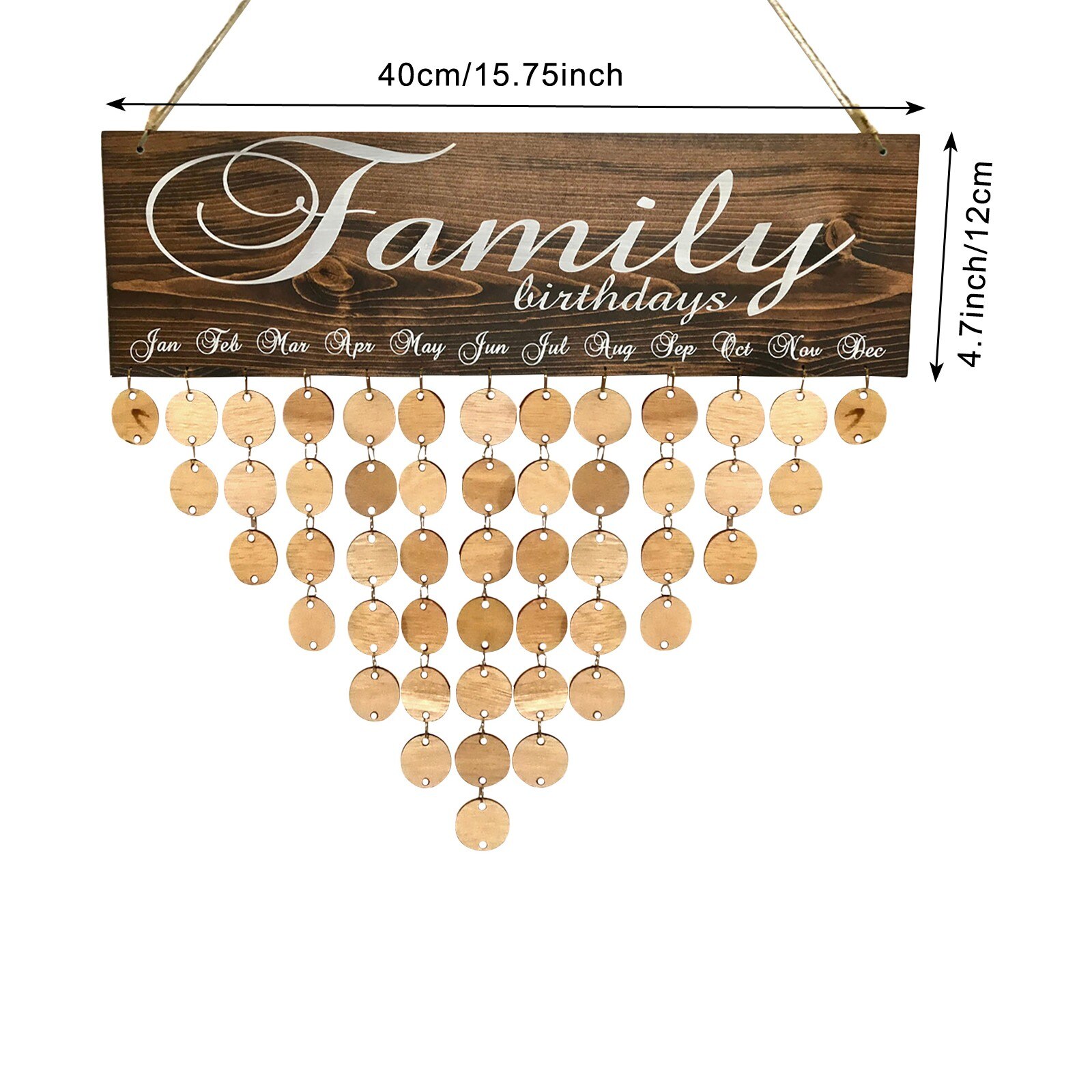 Wooden Family Decor Birthday Reminder Calendar Board