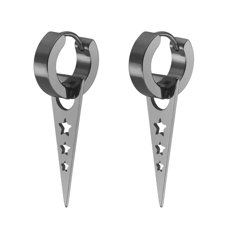 Pendientes colgantes en forma de triángulo para hombre y mujer, aretes de acero inoxidable, Piercing, joyería gótica, 2 unidades: VERMEIL
