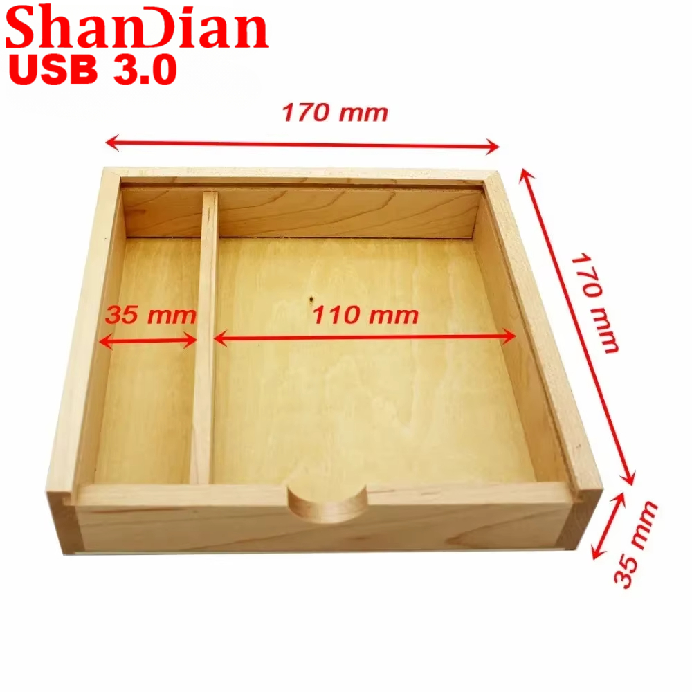 USB 3.0 Maple Photo Album with Box 5 Lot Free Custom LOGO USB Flash Drives 64GB Pen Drive 16GB Photography Stick（170*170*35 Mm）
