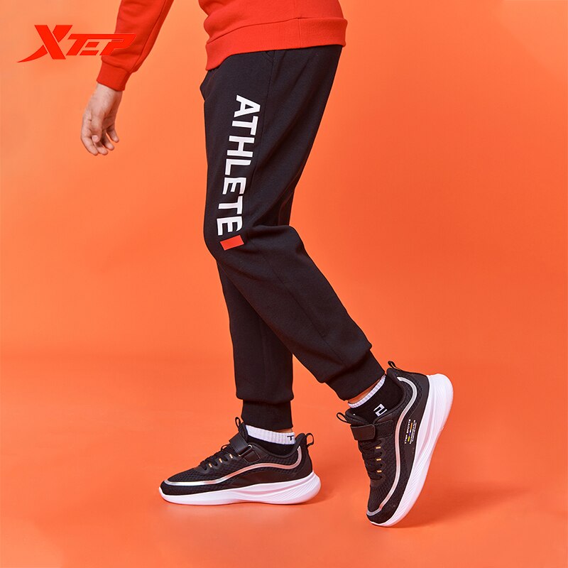 Xtep kinderbroek herfst jongens casual plus fleece broek comfortabele warme sportbroek 680325639013