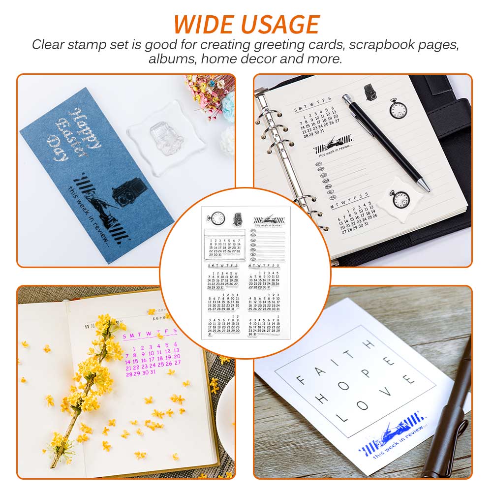 DIY Calendar Clear Stamp Planner Transparent Silicone Stamps For Seal Block Journaling Scrapbooking And Photo Album Decoration