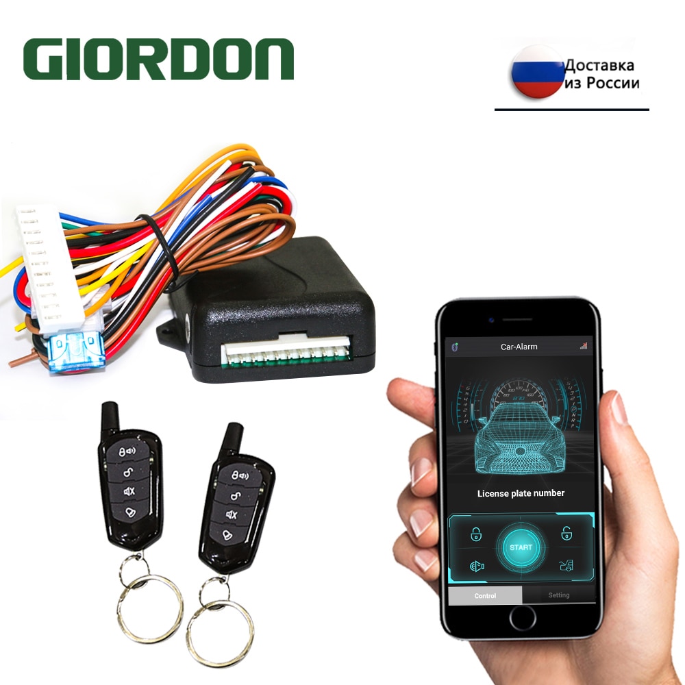 Giordon universal autoværn mod tyveri system central sæt dørlås nøglefri app med fjernbetjening system centrallås