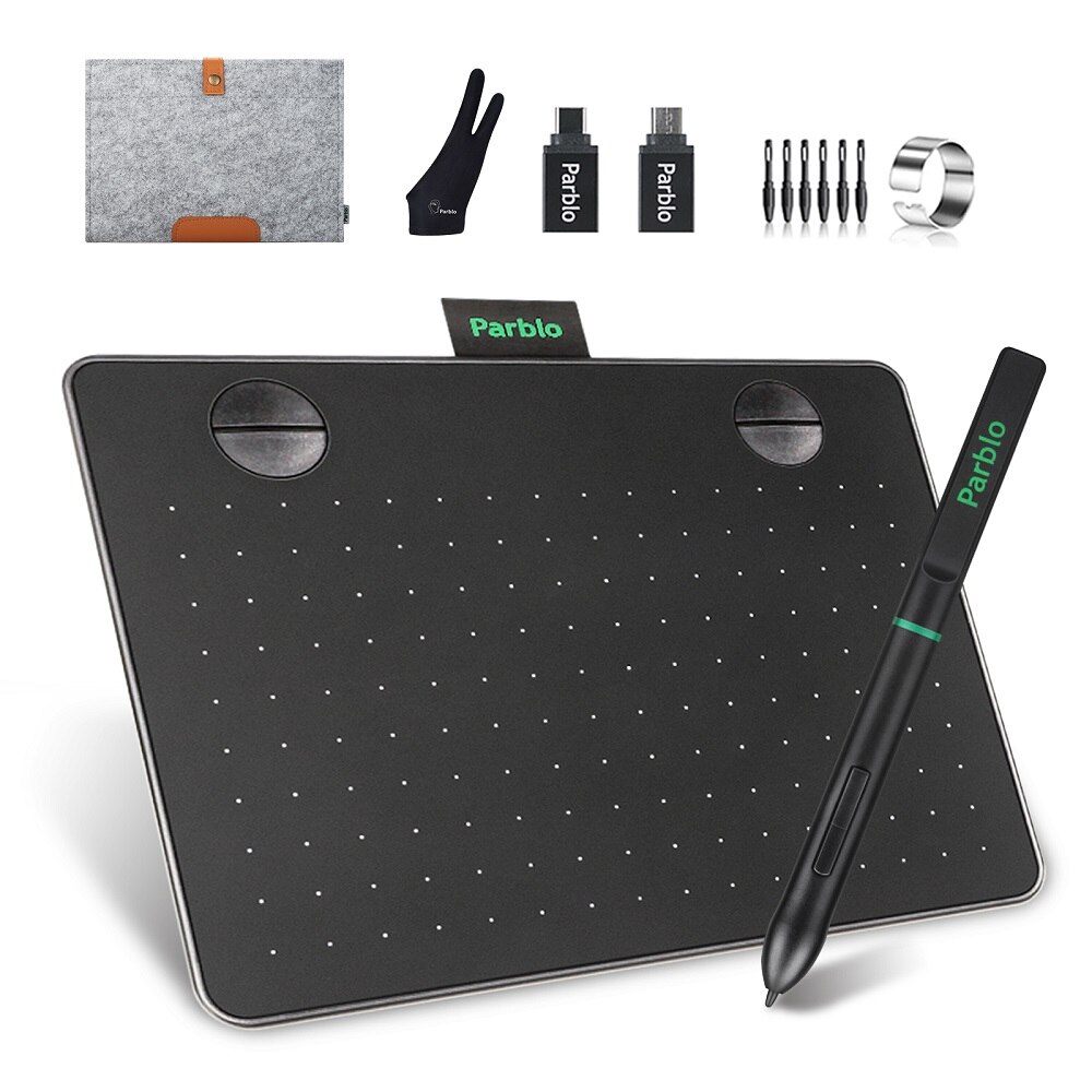 Parblo A640 V2 Graphics Tablet Digital Drawing Tablet 8192 Pressure Battery-free Pen Support Online Education