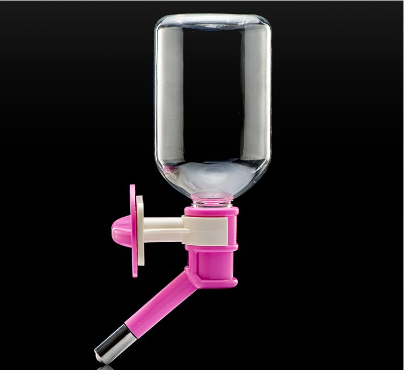250/500ML No Drip Dog Water Bottle Best Animals Wire Cage Dispenser Waterer Leak-Proof Nozzle Pets Crate Drinker Bunny Rabbits: Pink / 250ML