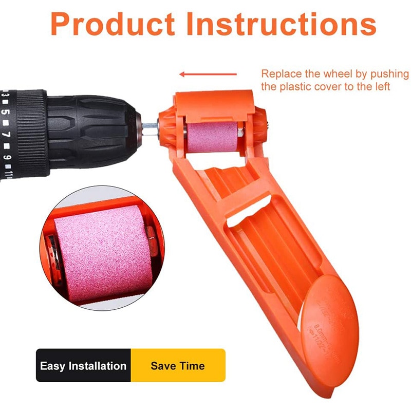 2.0-12.5mm Portable Drill Bit Sharpener Corundum Grinding Wheel Bit Tool Twist Drill Bit Sharpening Machine Grinder Wheel Tool